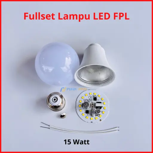 Paket Lampu LED FPL Full Set Siap Rakit 15 Watt