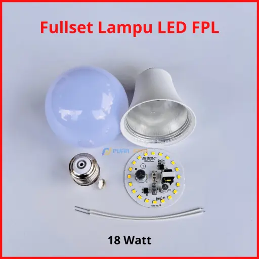 Paket Lampu LED FPL Full Set Siap Rakit 18 Watt