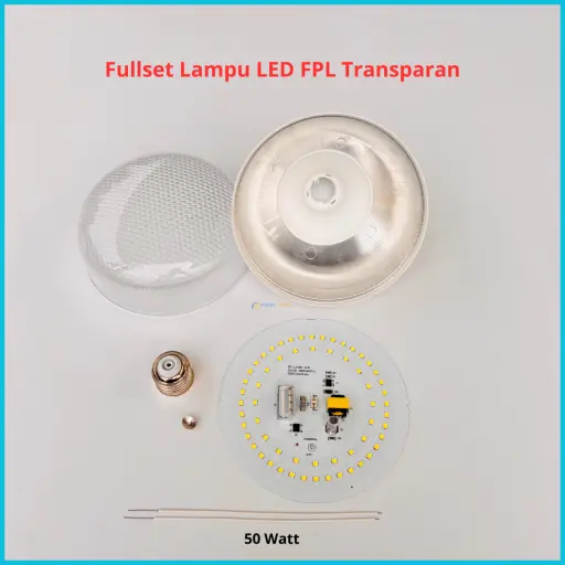Paket Lampu LED FPL Transparan Full Set Siap Rakit 50 Watt