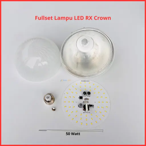 Paket Lampu LED RX Crown Full Set Siap Rakit 50 Watt